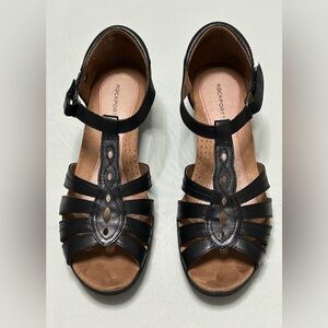 Rockport / Cobb Hill Women's Brynn Open T Black Heels / Sandals size 9M